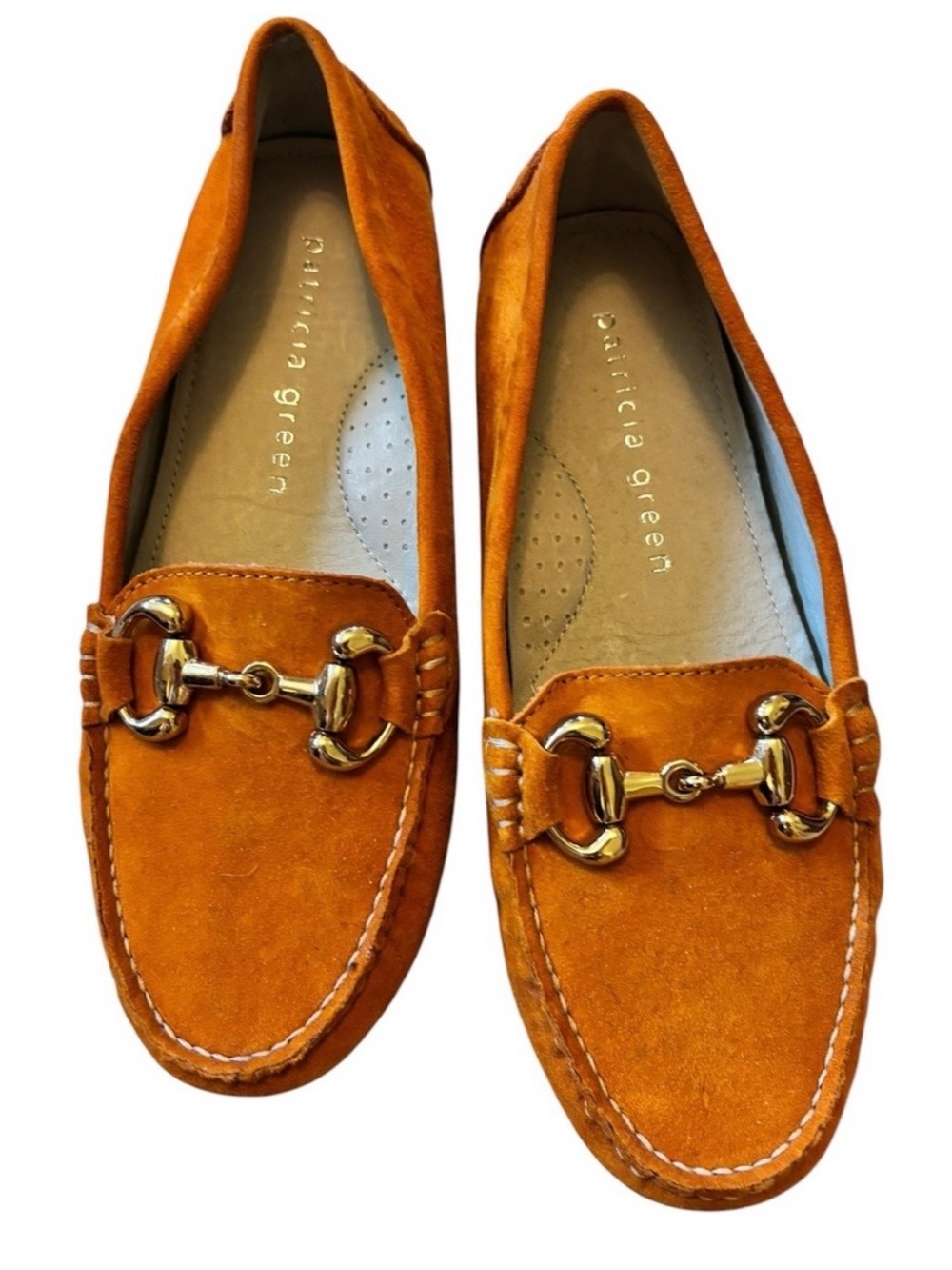 Patricia Green orange suede leather loafers 37